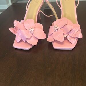 Pink Floral Embellished Heels NEVER WORN
